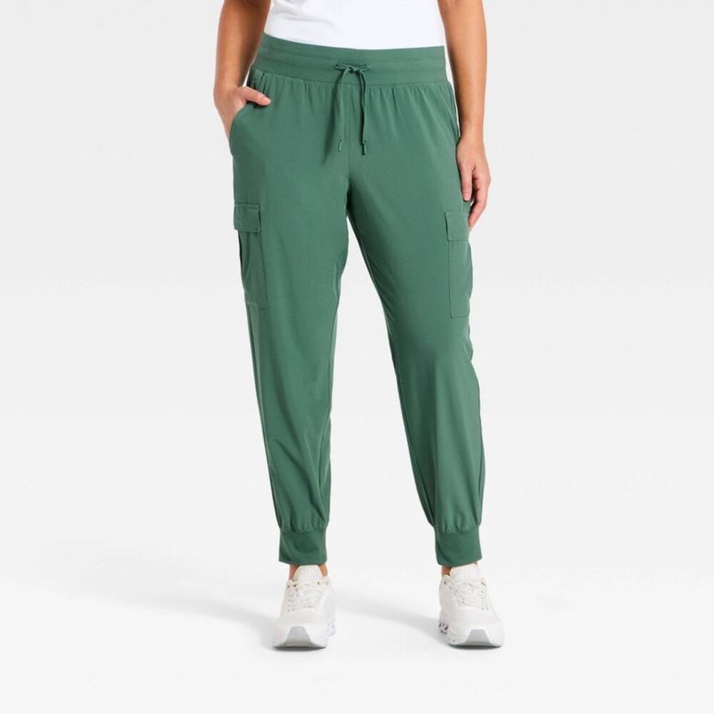 Women's Active Light Mid-Rise Jogger Pants - Dark Green S - Picture 4 of 5